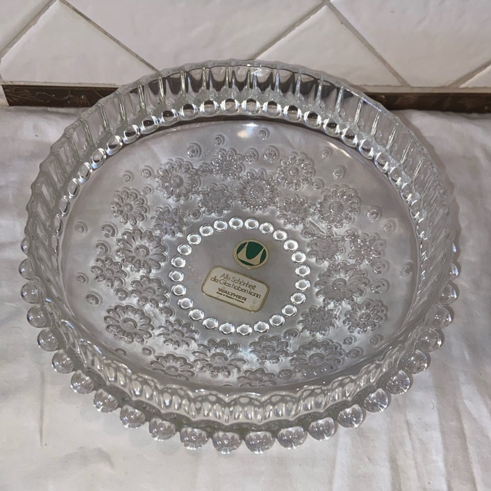 RARE vintage Walther Glas western Germany daisy floral bowl